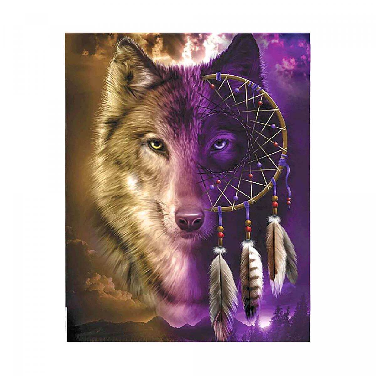 Картина алмазами 'Тотем волка' на подрамнике