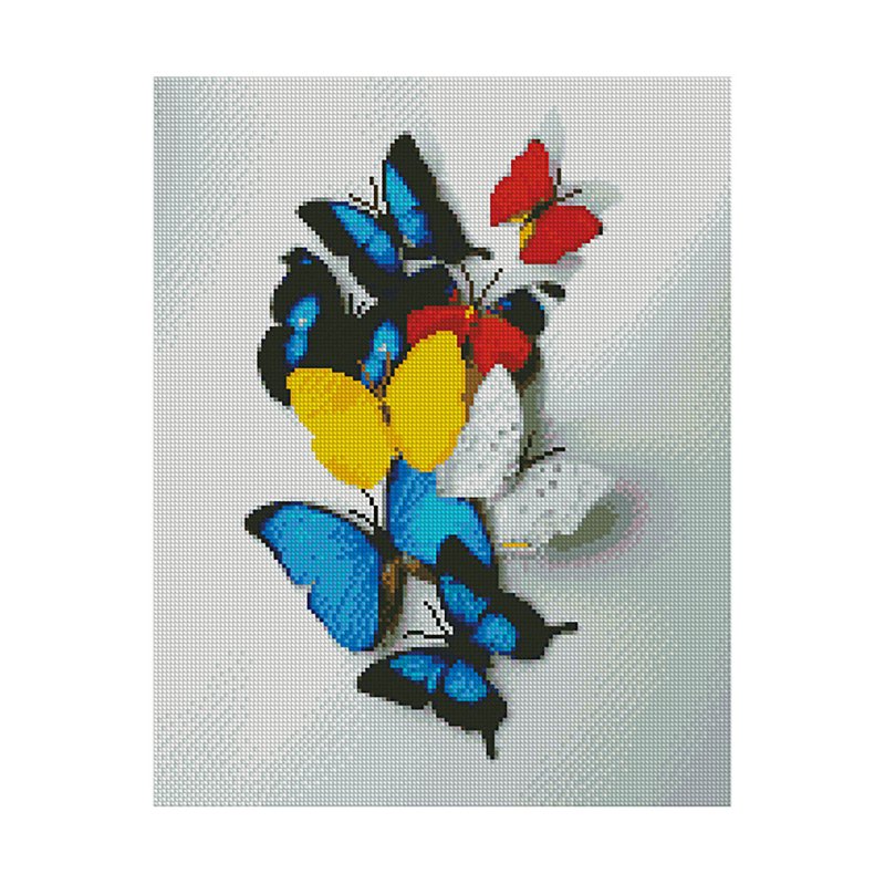 Картина алмазами 'Яркие бабочки' на подрамнике