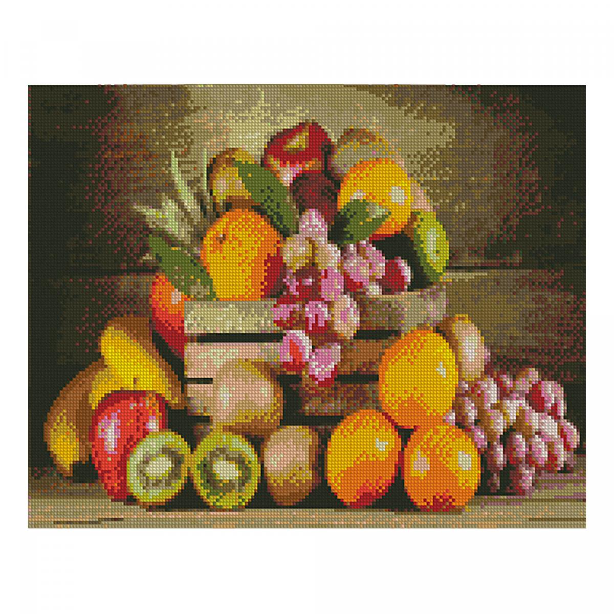 Картина алмазами 'Ящик с фруктами' 50*40 см
