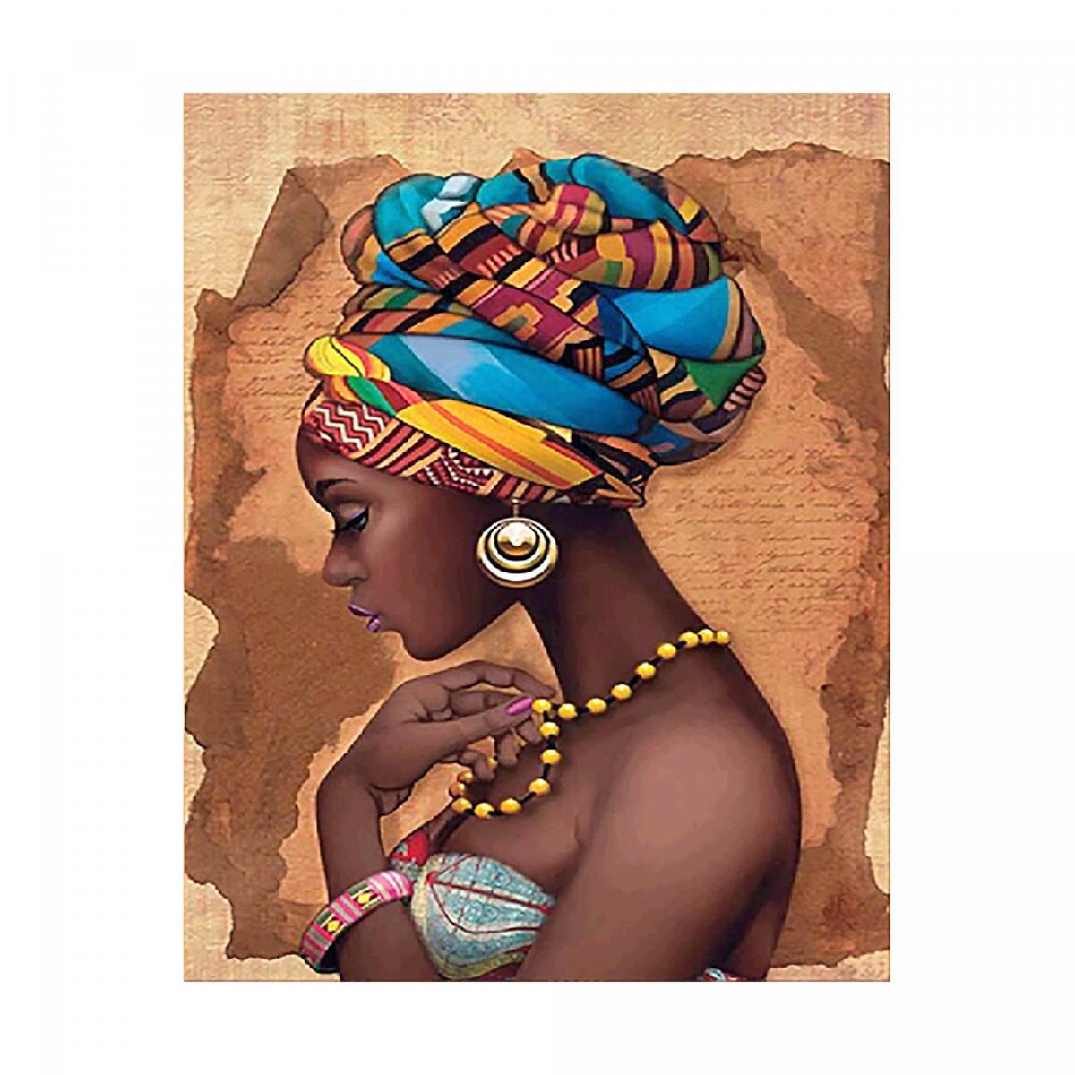 Картина алмазами на подрамнике 'Африканская девушка'