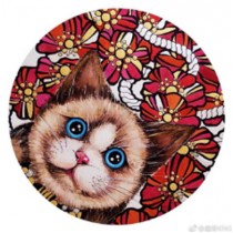Картина алмазами на подрамнике 'Голубоглазый кот'