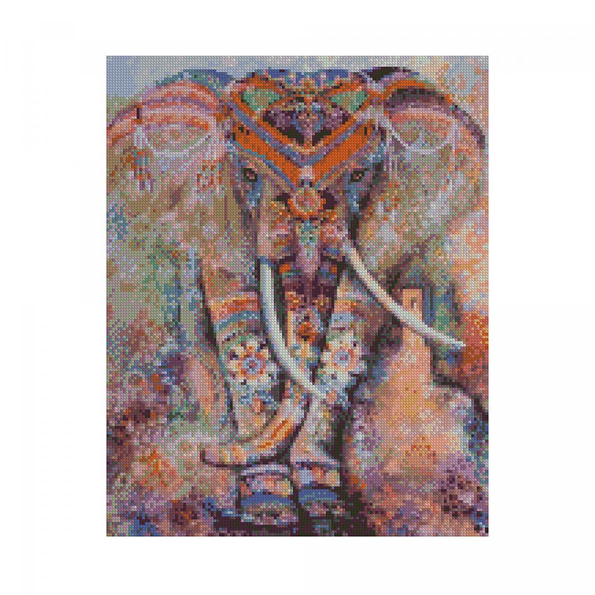Картина алмазами на підрамнику 'Індійський слон'