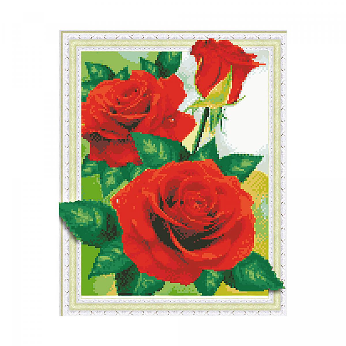 Картина алмазами на подрамнике 'Красные розы'