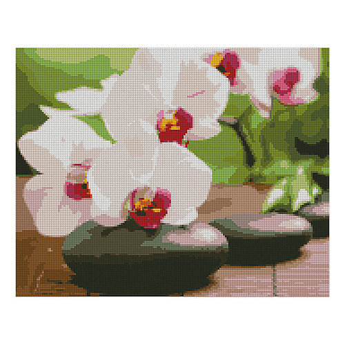 Картина алмазами на подрамнике 'Орхидея на камнях'