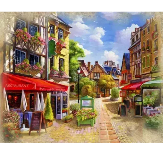 Картина алмазами на підрамнику 'Старовинні вулиці'