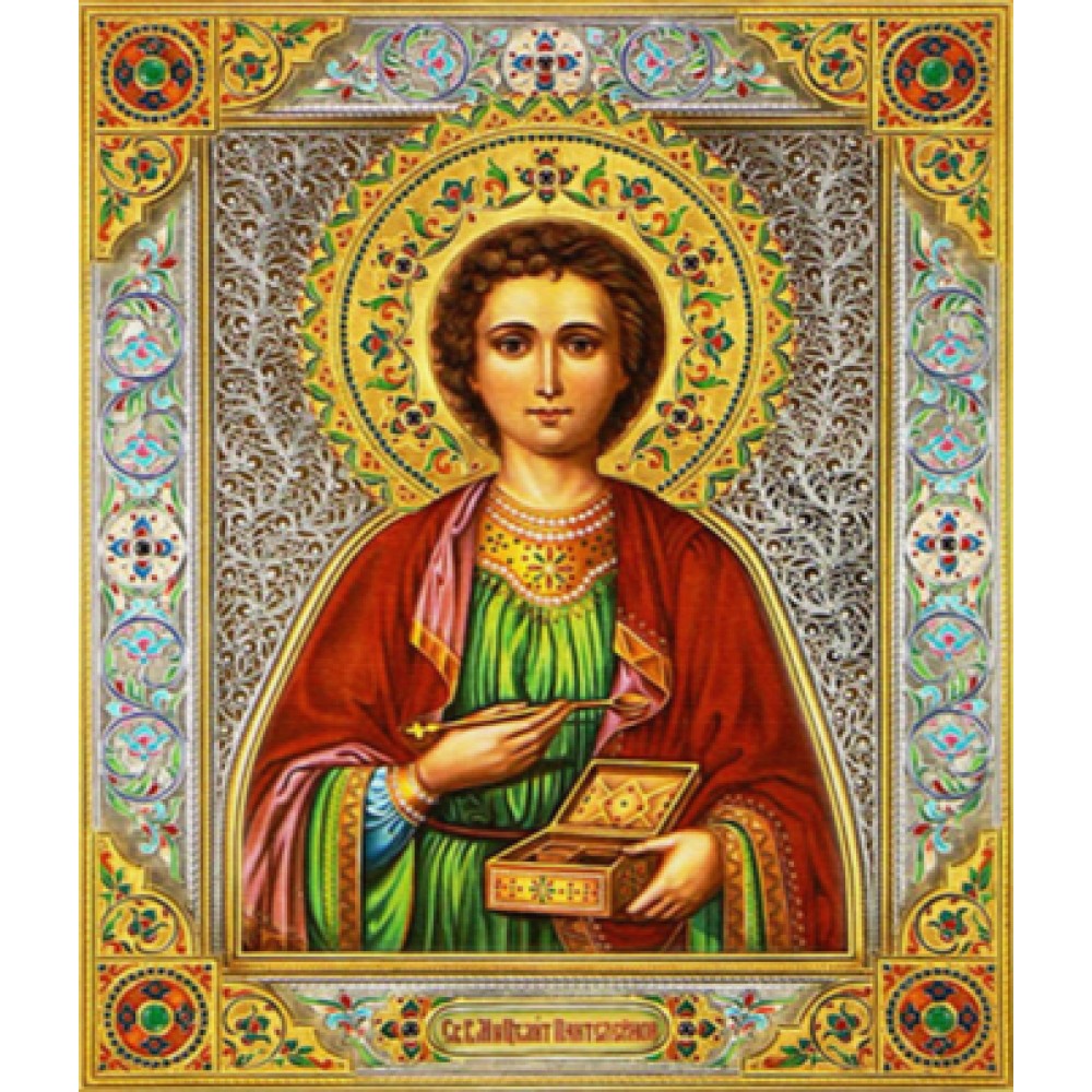 Картина алмазами з підрамником ікона 'Св. Цілитель Пантелеймон'
