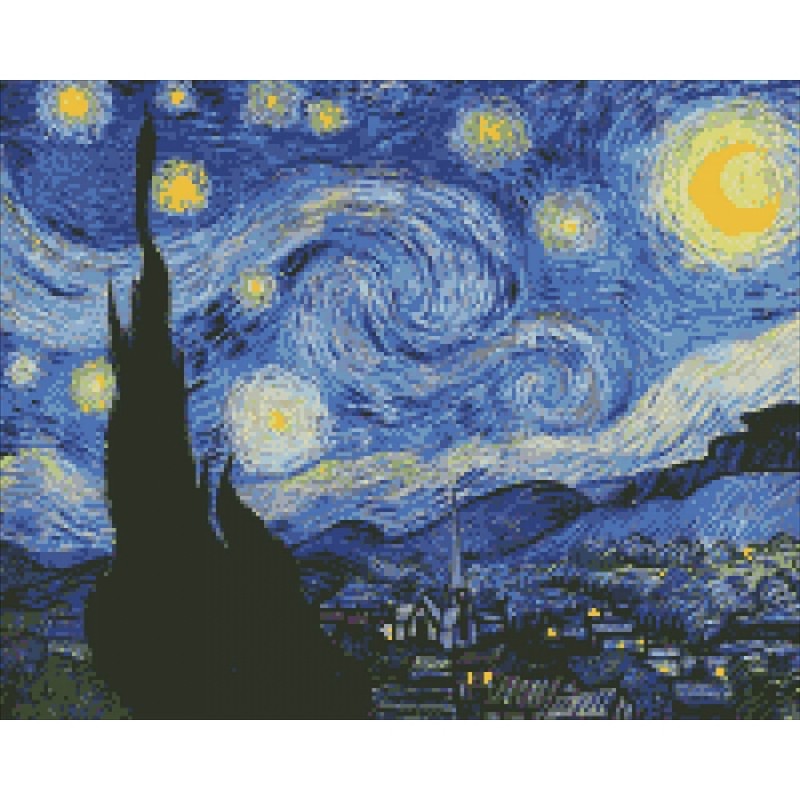 Картина алмазная мозаика 'Звездная ночь' Ван Гога