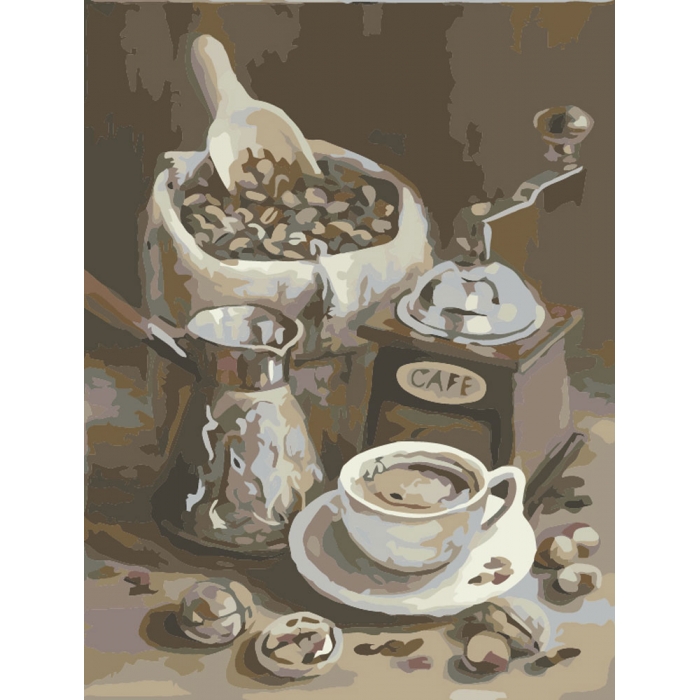 Картина для росписи по номерам 'Аромат утреннего кофе'