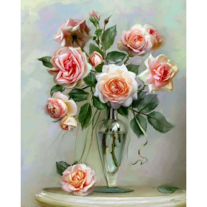 Картина для росписи по номерам 'Букет роз'