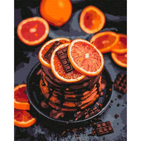 Картина на полотне по номерам 'Апельсиново-шоколадное наслаждение'
