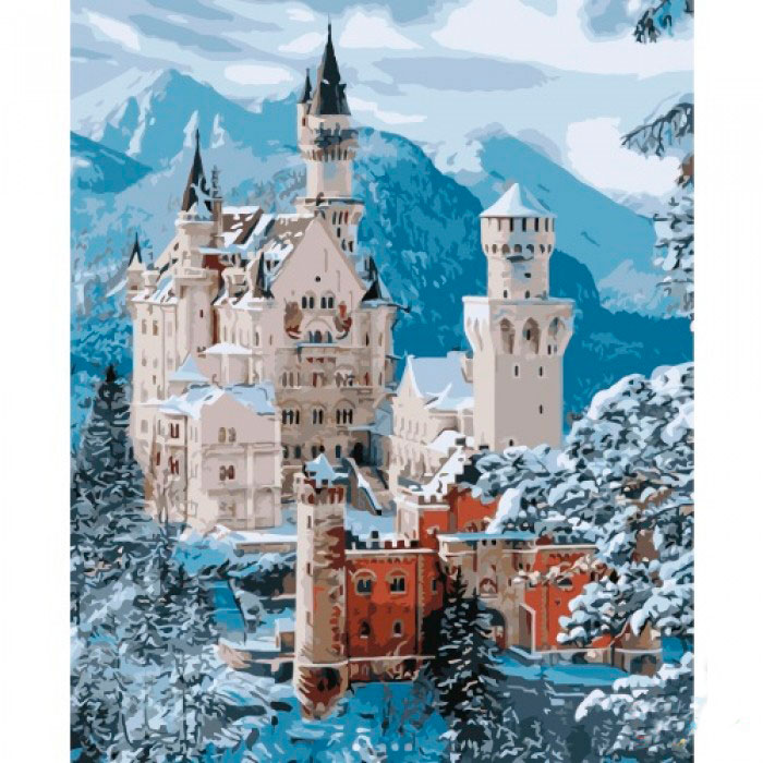 Картина на полотне по номерам 'Зимний замок Нойшванштайн'