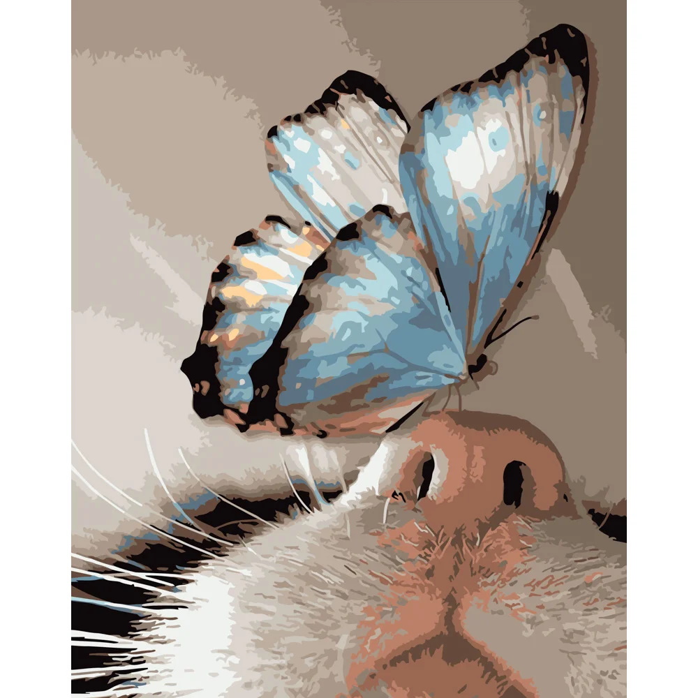Картина по номерам 'Бабочка на носике'