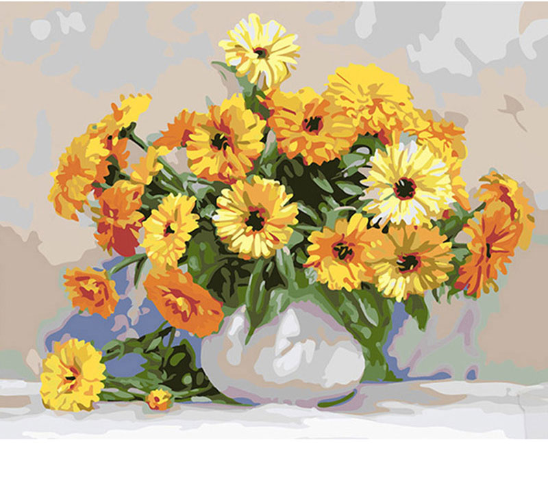 Картина по номерам 'Букет из жёлтых цветов' в коробке