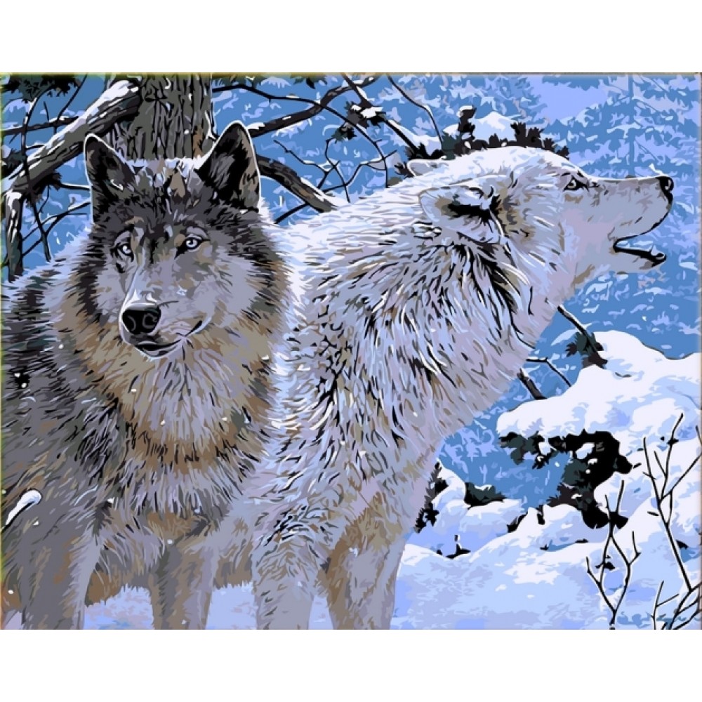 Картина по номерам 'Дикие волки'