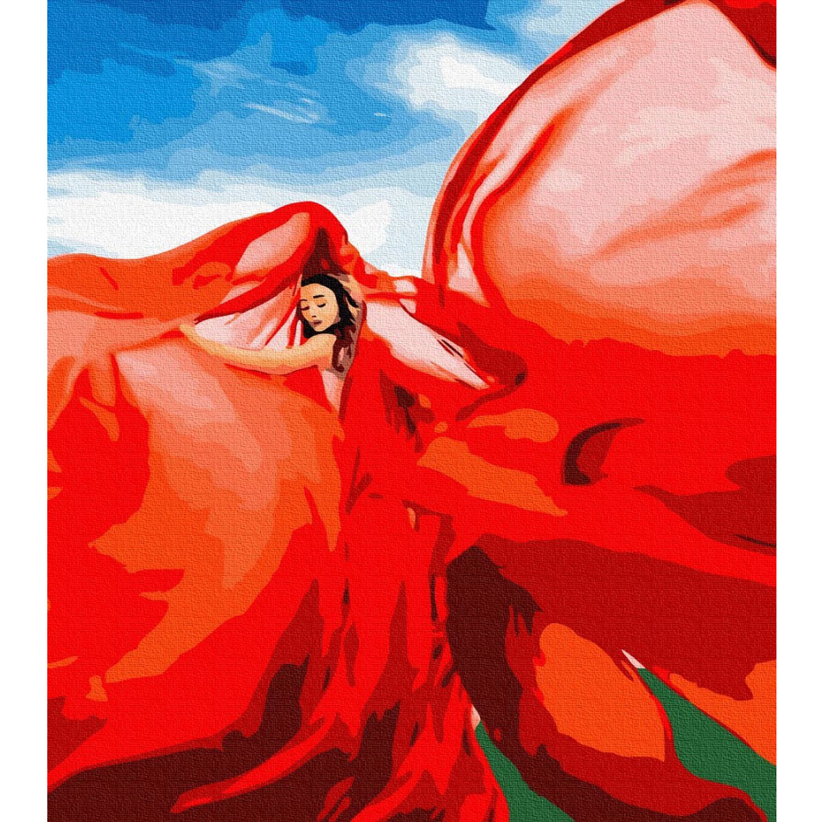 Картина по номерам 'Женщина в красном'