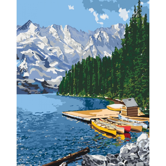 Картина за номерами 'Гірське озеро'