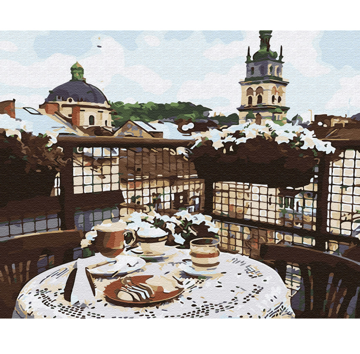 Картина за номерами 'Кава на даху Львова'