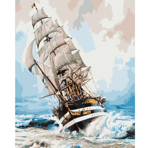 Картина по номерам 'Корабль на волнах'