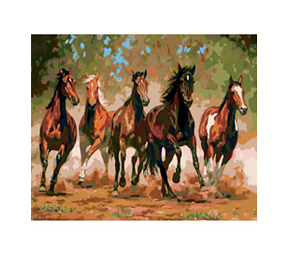 Картина по номерам 'Лошади в каньоне' в коробке