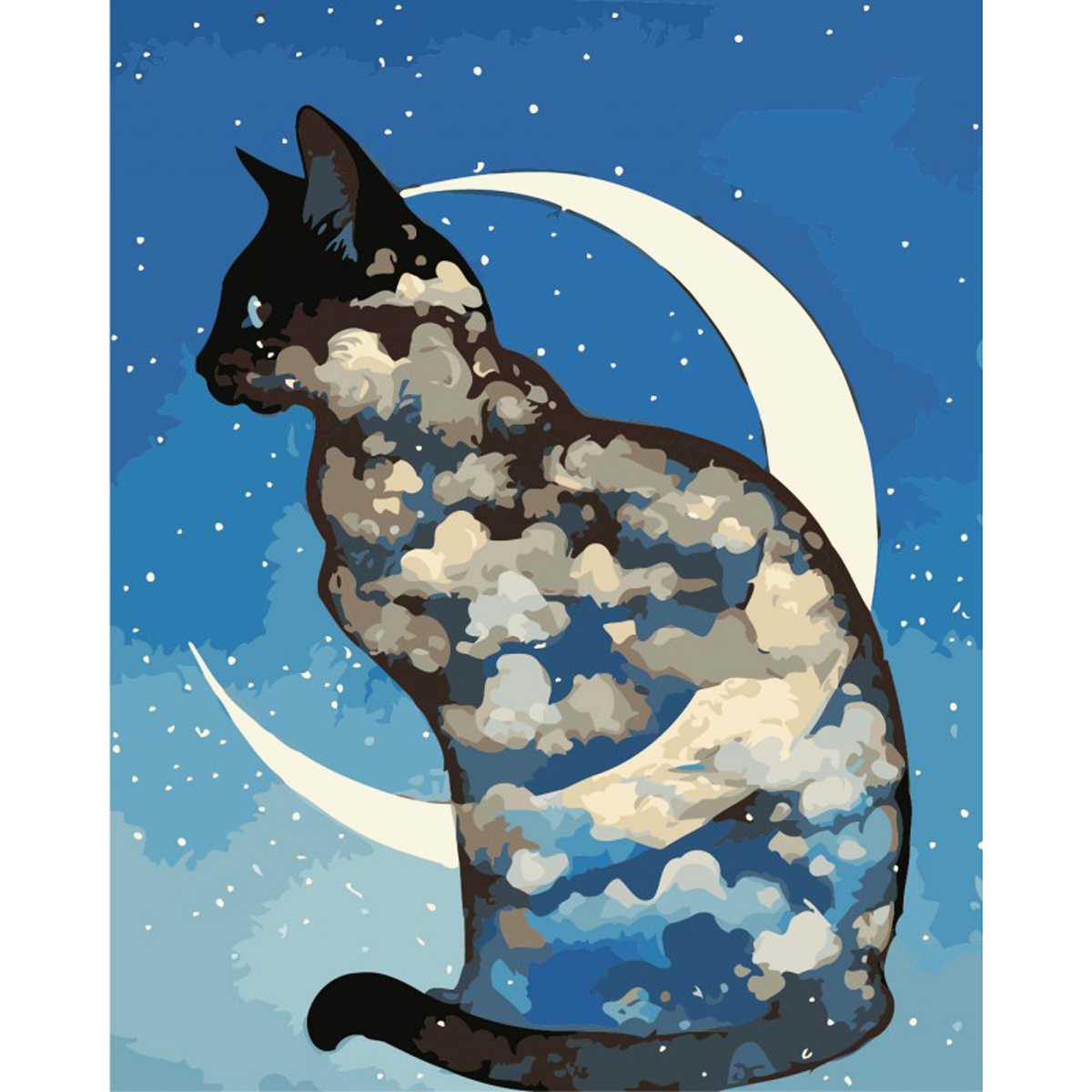 Картина за номерами 'Місячний кіт'