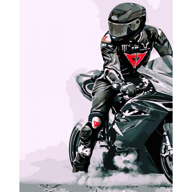 Картина по номерам 'Мотоциклист'