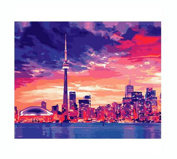 Картина за номерами 'Нічний Торонто'