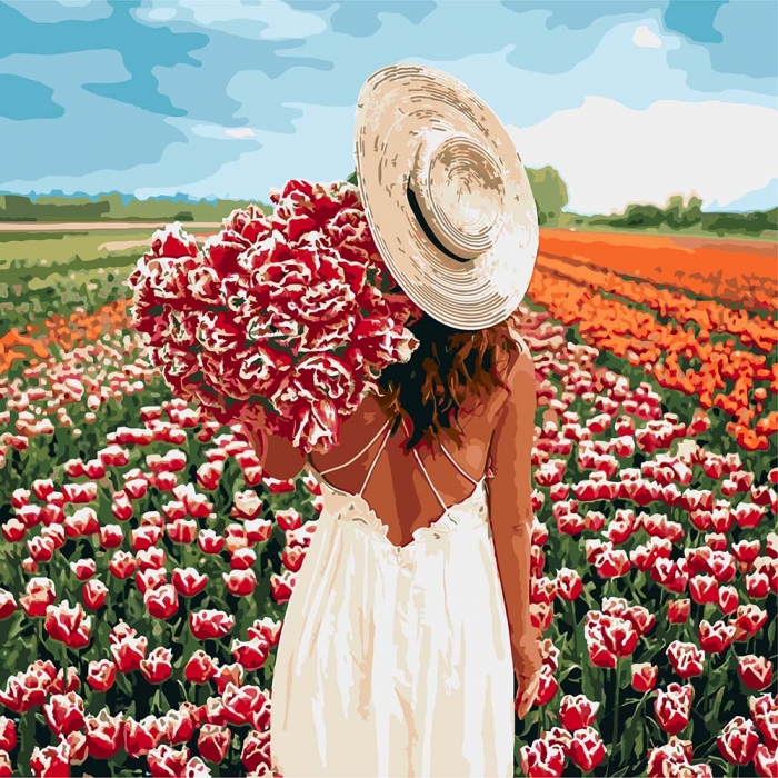 Картина за номерами 'Оберемок тюльпанів'