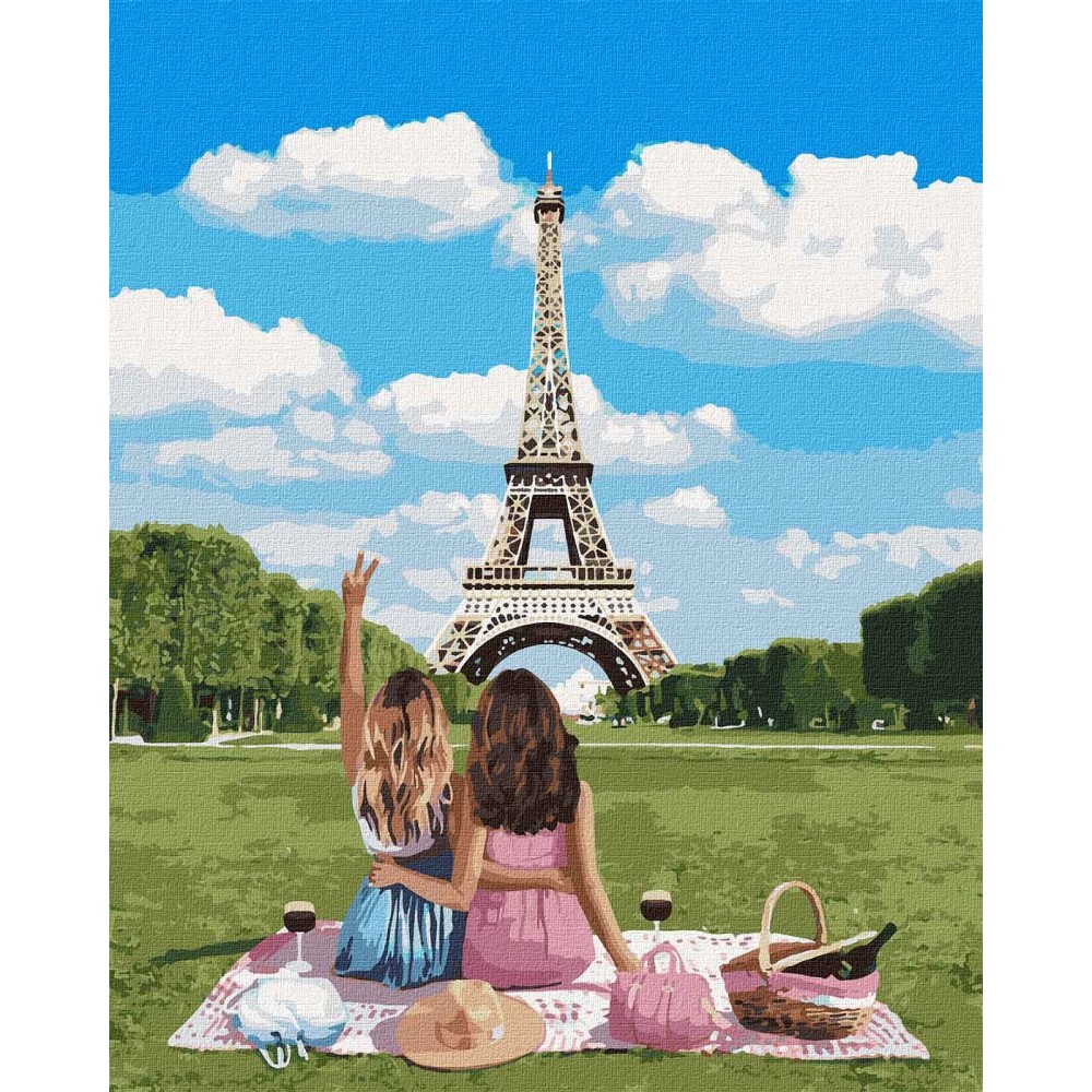 Картина по номерам 'Подружки в Париже'