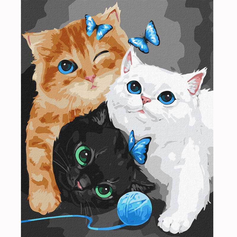 Картина за номерами 'Пухнаті кошенята' Kira Corporal