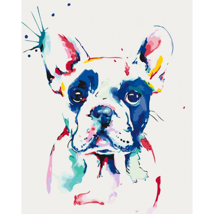Картина по номерам 'Разноцветный пес'