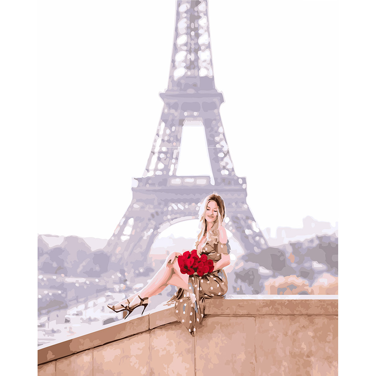 Картина за номерами 'Троянди на тлі Парижа'