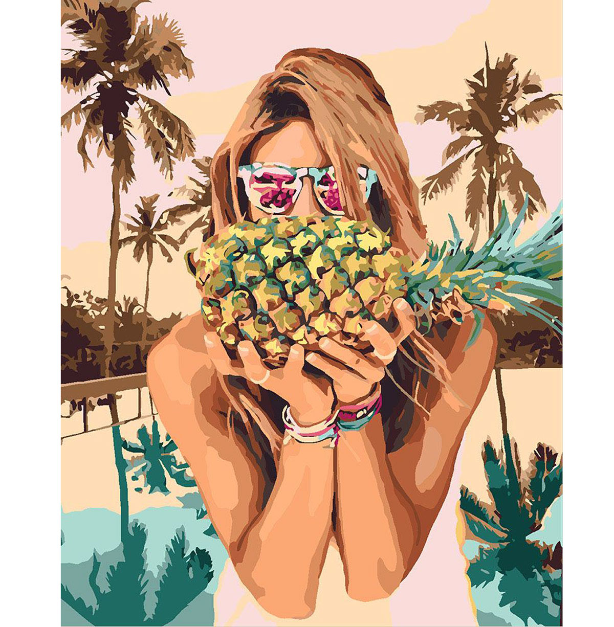 Картина по номерам 'Сочный ананас'