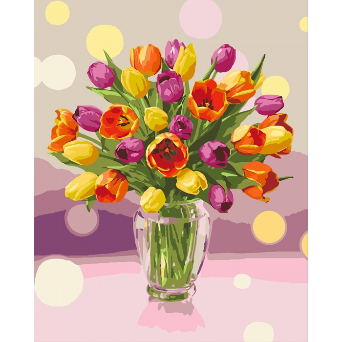 Картина за номерами 'Сонячні тюльпани'