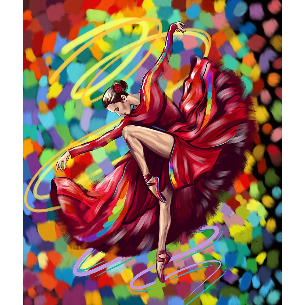 Картина за номерами 'Танцівниця у червоній сукні'