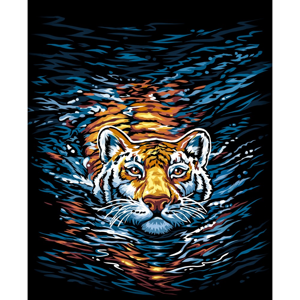 Картина по номерам 'Тигр в воде'