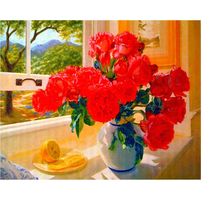 Картина по номерам 'Цветы в вазе'