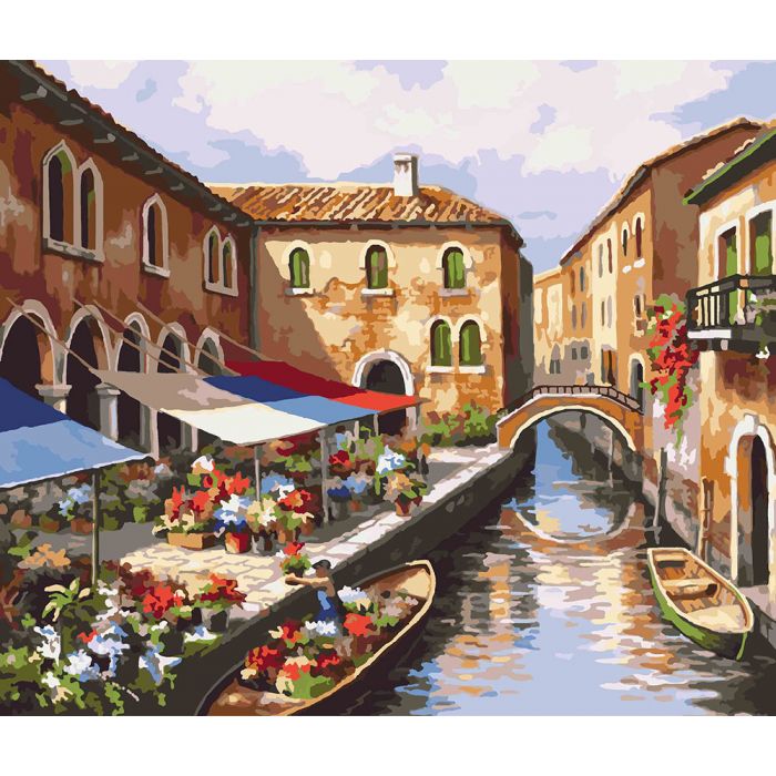Картина по номерам 'Цветочный рынок'