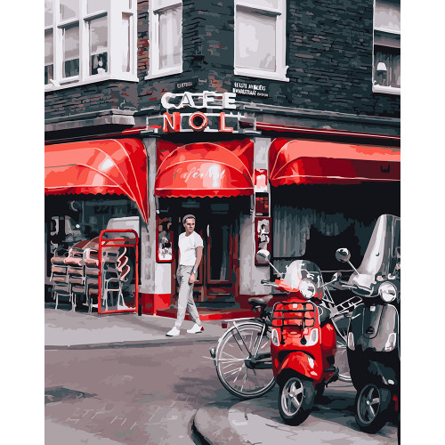 Картина за номерами 'Вуличне кафе в Парижі'
