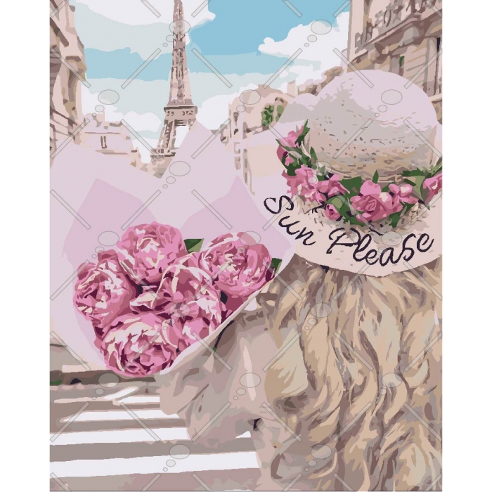 Картина по номерам 'Влюблённая в Париж'