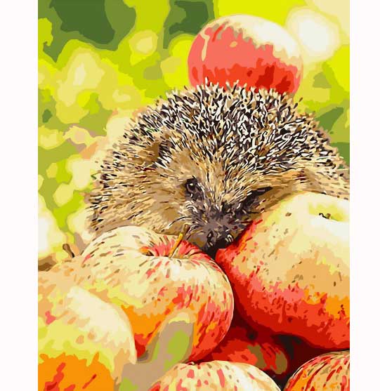 Картина за номерами 'Їжачок з яблуками'