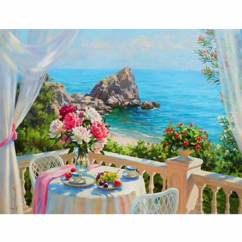Картина по номерам 'Завтрак на балконе'