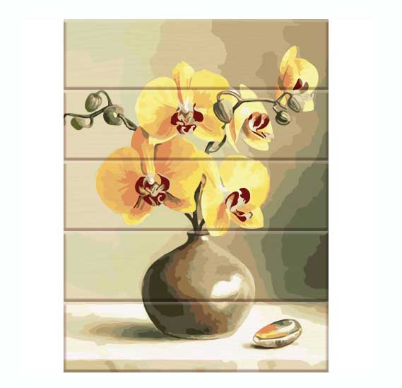 Картина по номерам на дереве 'Орхидеи'