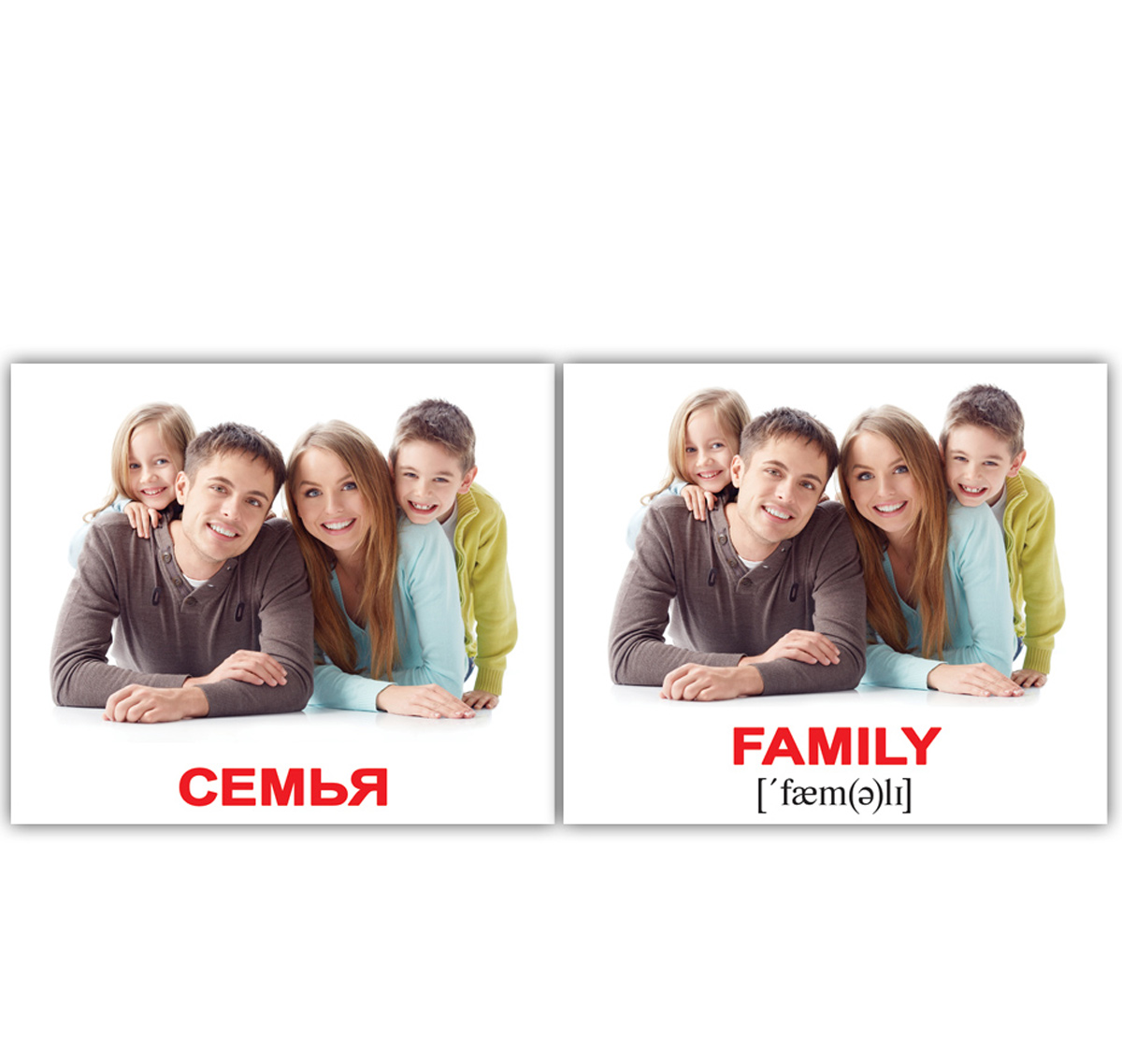 Карточки Домана мини русско-английские 'Семья/Family'