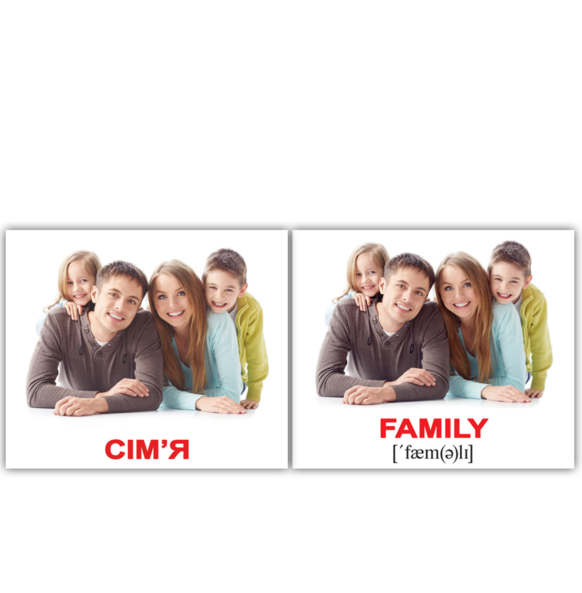 Картки Домана міні українсько-англійські 'Сім'я / Family'