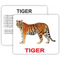 Карточки большие английские 'Wild animals with facts' ламинированные 30 штук