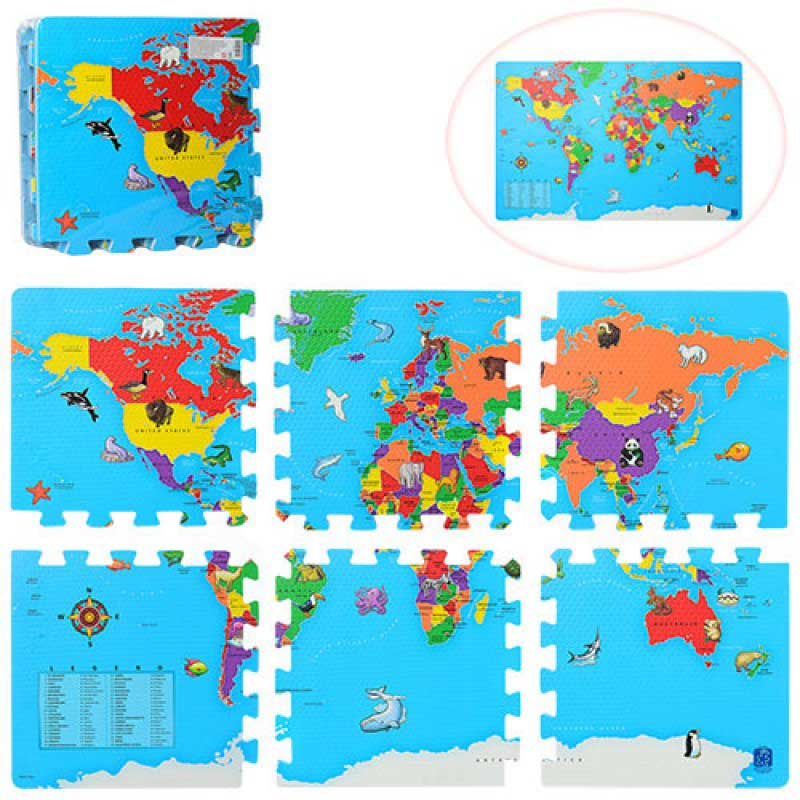 Коврик мозаика EVA 'Карта мира'