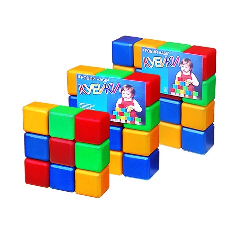 Кубики цветные '16 шт'