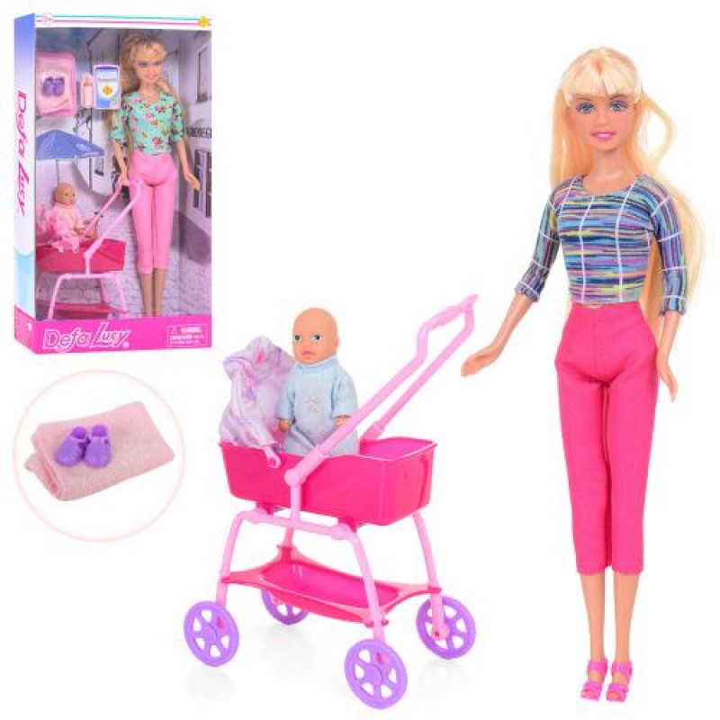 Кукла DEFA с коляской и маленьким пупсом
