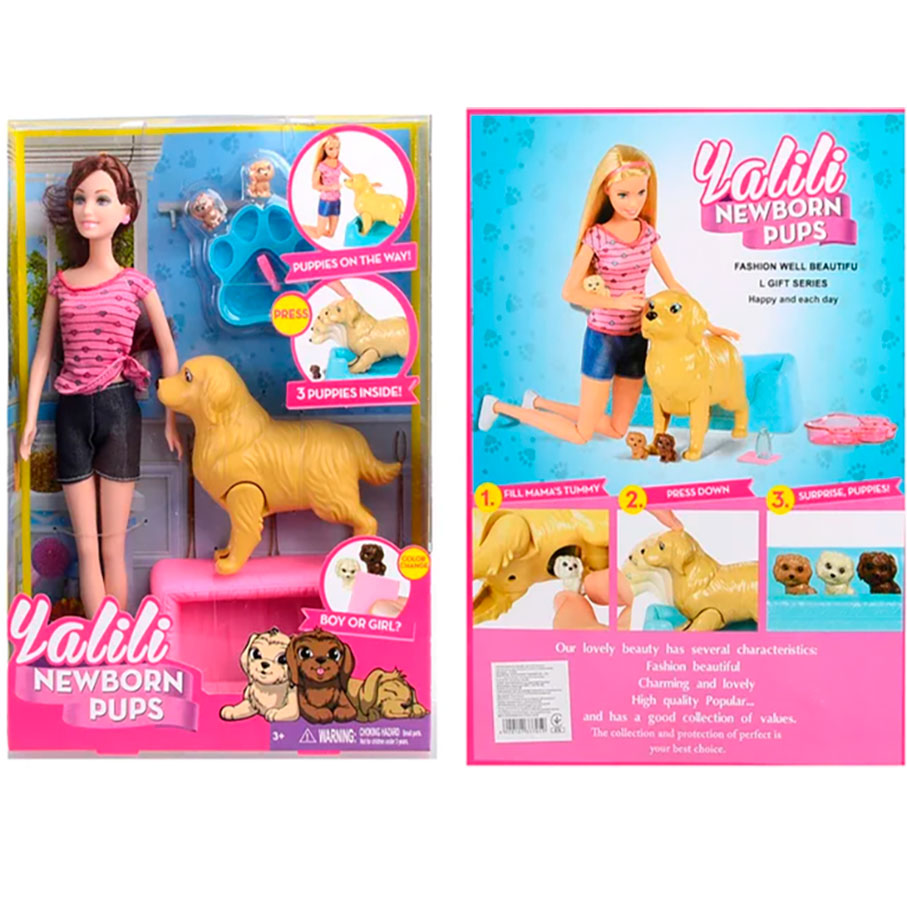 Кукла Yalili с собачкой ожидающей щенят