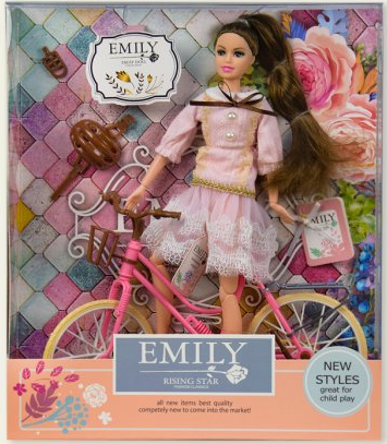 Кукла 'Emily' с велосипедом и аксессуарами